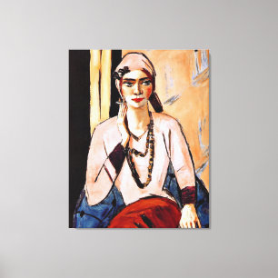 Impressão Em Tela Pintura de Max Beckmann, Quappi a Rosa