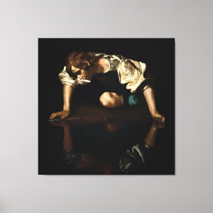 Impressão Em Tela Pintura de Narciso inspirada por Caravaggio