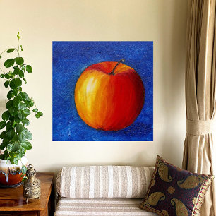 Impressão Em Tela Pintura de Natureza Morta - Maçã Vermelha