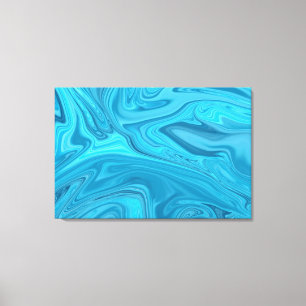 Impressão Em Tela Pintura de Ondas Azuis Melhor pintura de abstrat