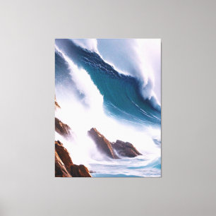Impressão Em Tela Pintura de Ondas Maiestosas no Oceano