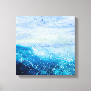 Impressão Em Tela Pintura de ondas oceânicas, espuma marinha