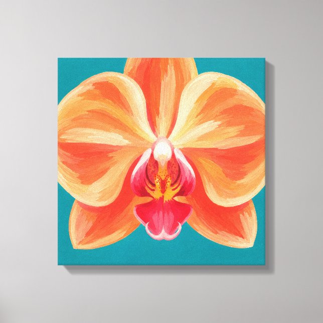 Impressão Em Tela pintura de orquídea (Frente)