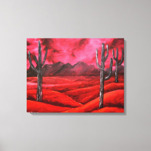 Impressão Em Tela pintura de paisagem abstrata do sudoeste vermelha