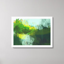 Impressão Em Tela pintura de paisagem abstrato tropical