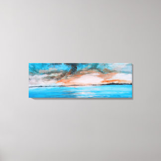 Impressão Em Tela Pintura de Paisagem ao Nascer do Sol