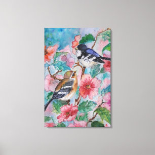 Impressão em Tela Pintura de Pardais da Primavera