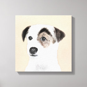 Impressão Em Tela Pintura de Parson Jack Russell Terrier - Arte Cani