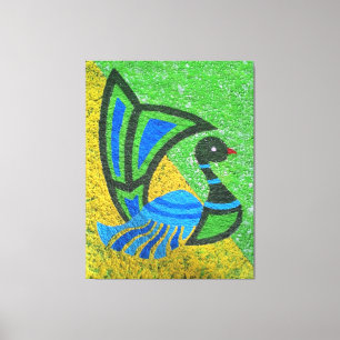 Impressão Em Tela Pintura de Peacock Vibrante