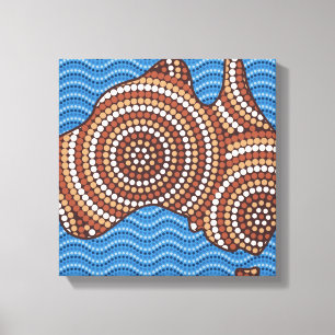 Impressão Em Tela Pintura de pontos aborígene da Austrália