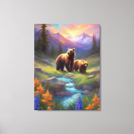 Impressão Em Tela Pintura de Primavera da Montanha Cinzenta Rochosa