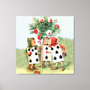 Impressão Em Tela Pintura de Rosas da Rainha do Coração em Wonderlan