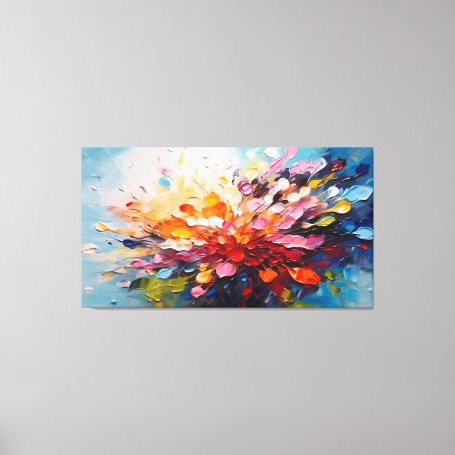 Impressão Em Tela Pintura de salpicos coloridos (Frente)