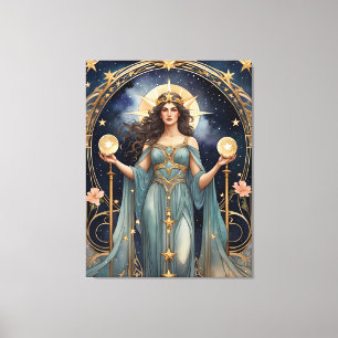 Impressão Em Tela pintura de tarot da justiça inspirada