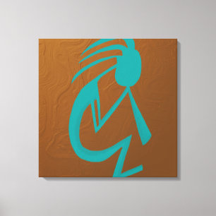 Impressão Em Tela Pintura de Teal Kokopelli