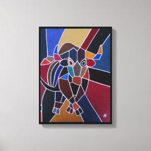 Impressão Em Tela Pintura de Touro Abstrato por Alfred Fox