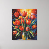 pintura de tulipas vermelhas numa safra