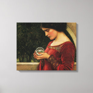 Impressão Em Tela Pintura de Waterhouse da Mulher Cristal Ball