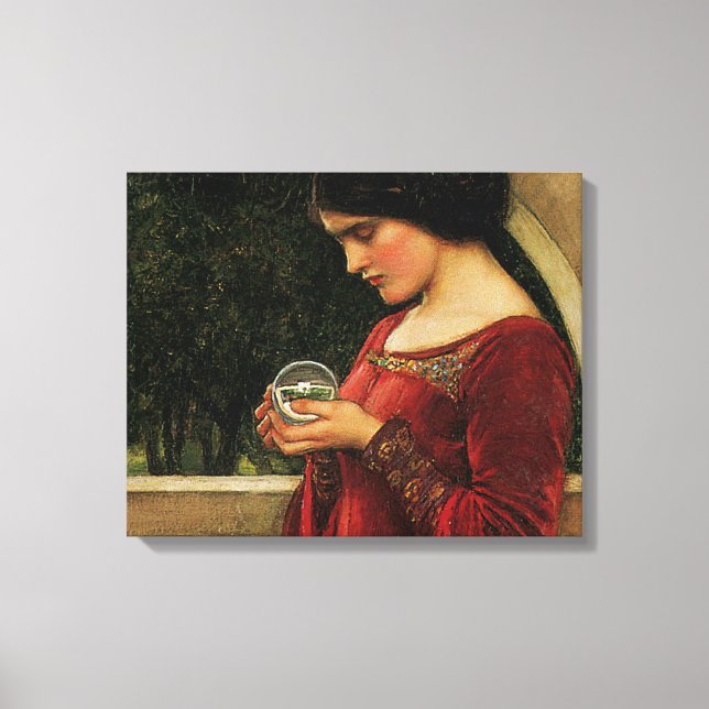 Impressão Em Tela Pintura de Waterhouse da Mulher Cristal Ball (Frente)
