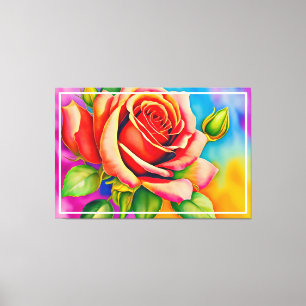 Impressão Em Tela Pintura digital colorida com ventilador Rosa