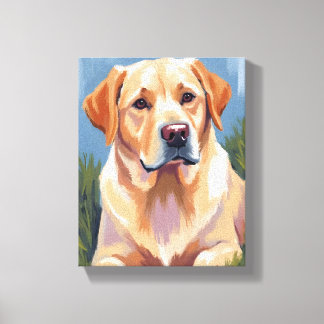 Impressão Em Tela Pintura do Cachorro Amarelo