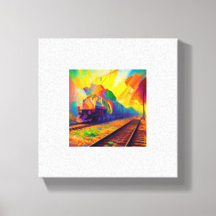Impressão Em Tela pintura do comboio abstrato