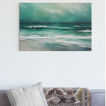 Impressão Em Tela Pintura do Oceano de Praia Verde Teal Moderna<br><div class="desc">Este design pode ser personalizado escolhendo a opção Editar Design. Você também pode transferir para outros itens. Entre em contato comigo em colorflowcreations@gmail.com ou use a opção de bate-papo no topo da página se você quiser ter este design em outro produto ou precisar de assistência. Veja mais designs ou siga-me...</div>