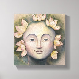 Impressão Em Tela Pintura do Rosto de Aquarela Mulher