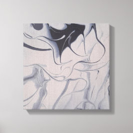 Impressão Em Tela Pintura em Abstrato acrílico com linhagem branca 1