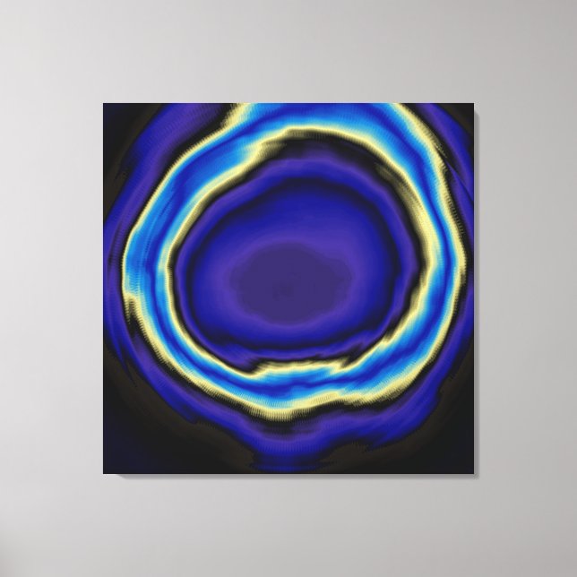 Impressão Em Tela Pintura em acrílico abstrato espiral azul 2 (Frente)
