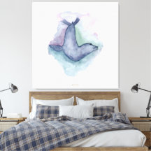 Pintura em aquarela de foca azul