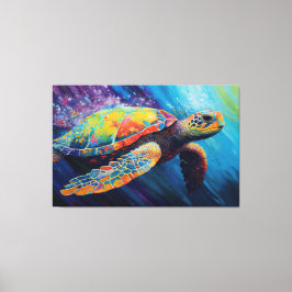 Impressão Em Tela Pintura em Aquarela de Tartaruga Marinha em Tela