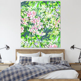 Impressão Em Tela Pintura em aquarela Flores de Macieira – Botanica