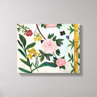 Impressão Em Tela PINTURA EM AQUELE - Flores e Borboletas