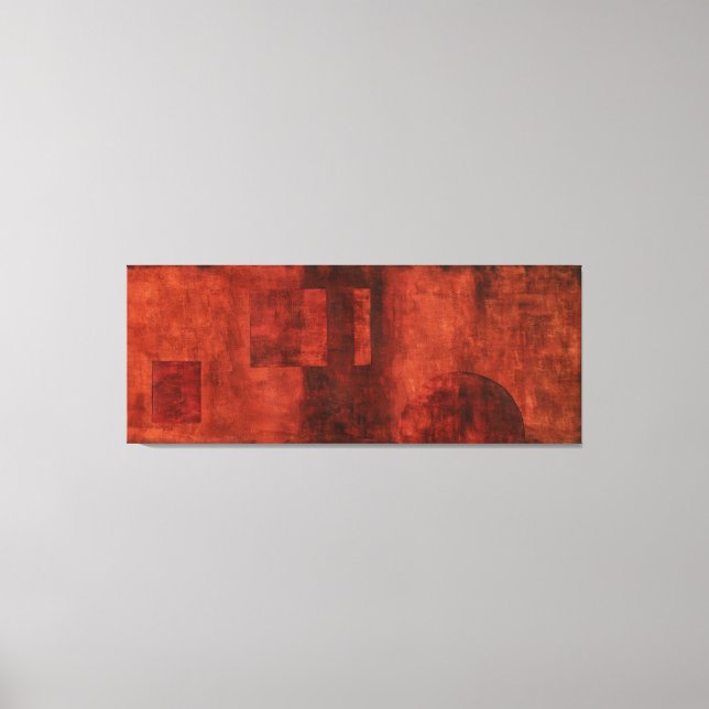 Impressão Em Tela Pintura em Crimões Profundos com Formas Geométrica (Frente)