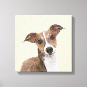 Impressão Em Tela Pintura em Greyhound Italiano - Arte de Cachorro O