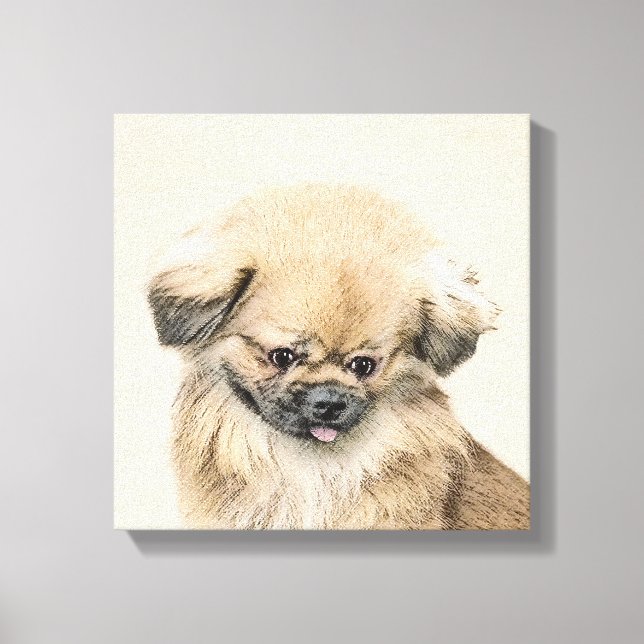 Impressão Em Tela Pintura em Pekingese - Arte Cachorra Original (Frente)