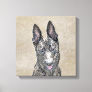Impressão Em Tela Pintura em Shepherd Holandês - Arte em Cachorro Or