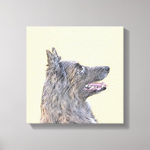 Impressão Em Tela Pintura em Tervuren Belga - Arte Cachorra Original