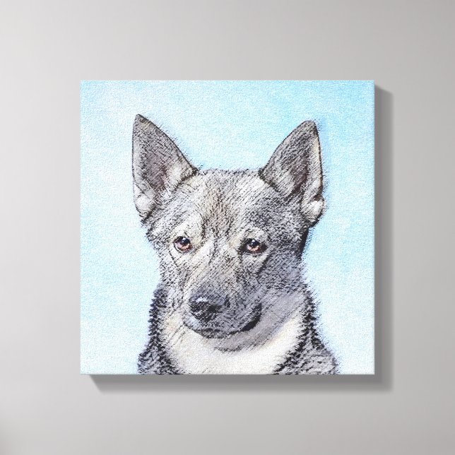 Impressão Em Tela Pintura em Vallhund, na Suécia - Arte Cachorro Ori (Frente)
