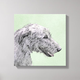 Impressão Em Tela Pintura em Wolfhound Irlandês - Arte em Cachorro O