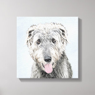 Impressão Em Tela Pintura em Wolfhound Irlandês - Arte em Cachorro O