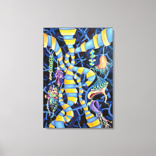 Impressão Em Tela Pintura Exótica Orquídea-escorregador-de-Luminescê