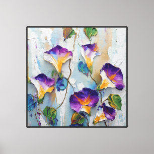 Impressão Em Tela Pintura Floral Abstrata Glória do Crepúsculo