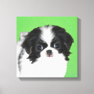 Impressão Em Tela Pintura Japonesa De Cachorro - Arte Original De C