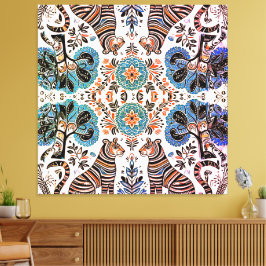 Impressão Em Tela pintura madhubani