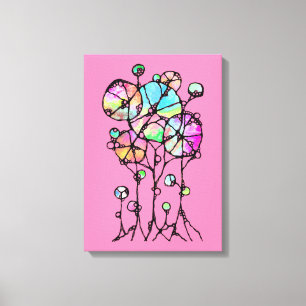 Impressão Em Tela Pintura Mão - Abstrato Tree Group 3