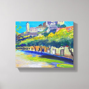 Impressão Em Tela Pintura moderna, paisagem, cidade de trenčin