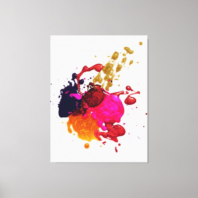 Impressão Em Tela Pintura multicolorida (Frente)