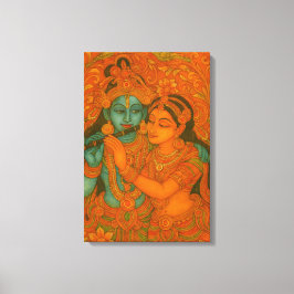 Impressão Em Tela Pintura mural de Radha Krishna de Kerala